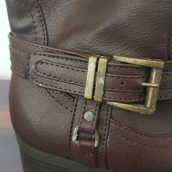 Rampage Idera Brown Boots with Buckle Accents Sz 6.5M - Picture 3 of 9
